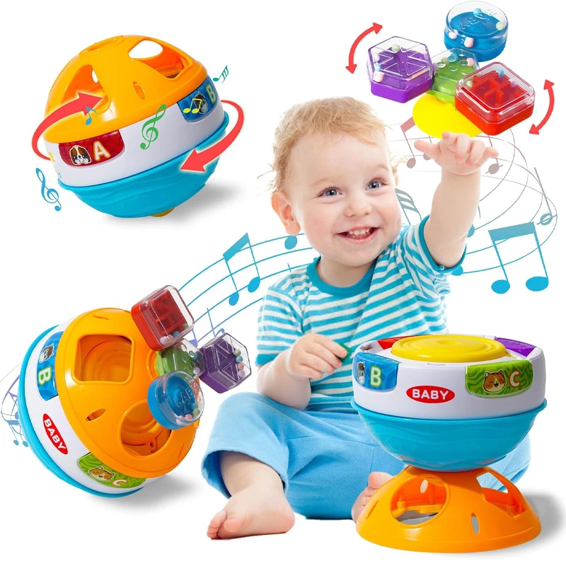 abeien -4 In 1 Baby Puzzle Crawling Ball Toys 8-24 Months, Montessori Sensory Shape Sorter Toy , Early Learning